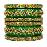 Everlasting Quality Jewels Premium Pearl Jaipuri Laakh Bangles Set