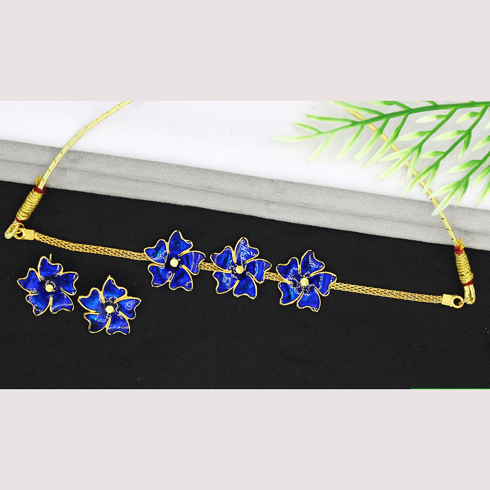 Mahavir Gold Plated Choker Necklace Set