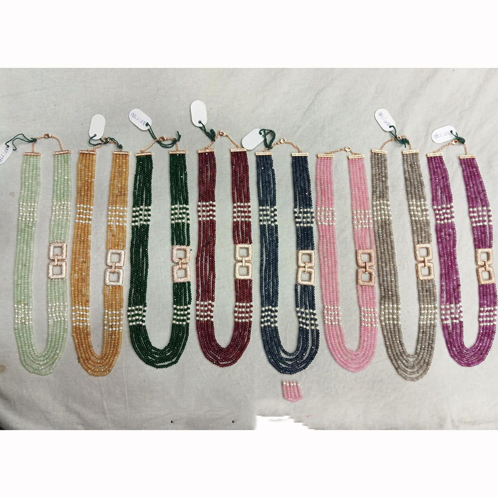 MG Beads Royal Look Austrian Stone And Beaded Long Necklace