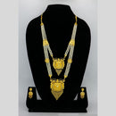 Mahavir Dye Gold Pearl Long Necklace Set