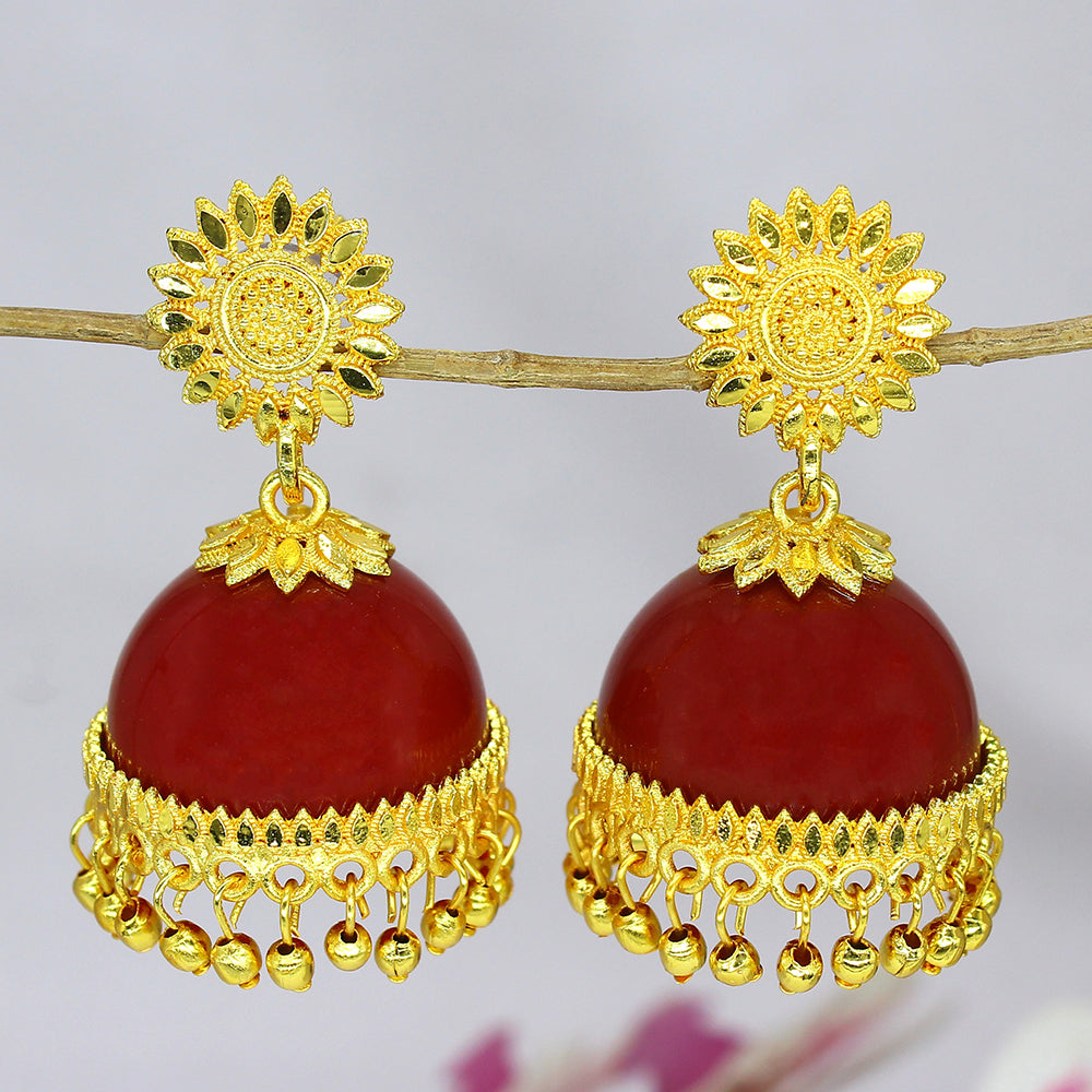 Mahavir Gold Plated Jhumki Earrings