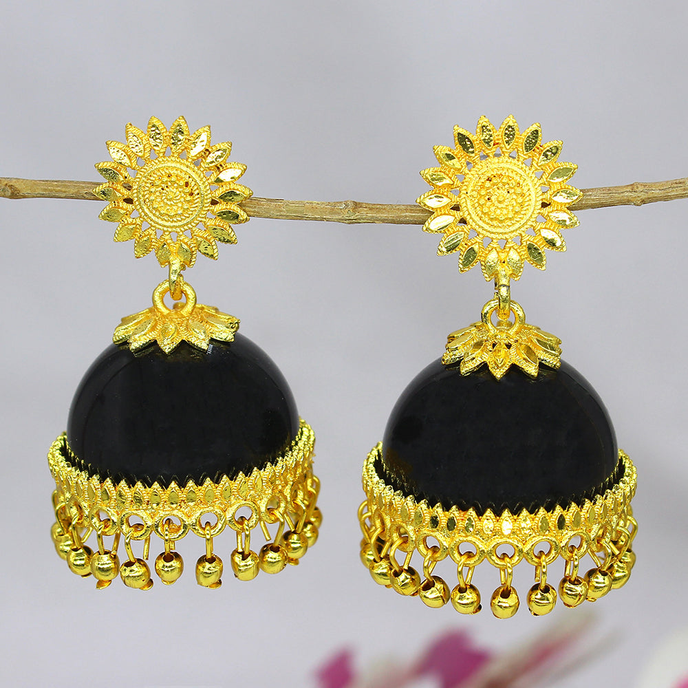 Mahavir Gold Plated Jhumki Earrings