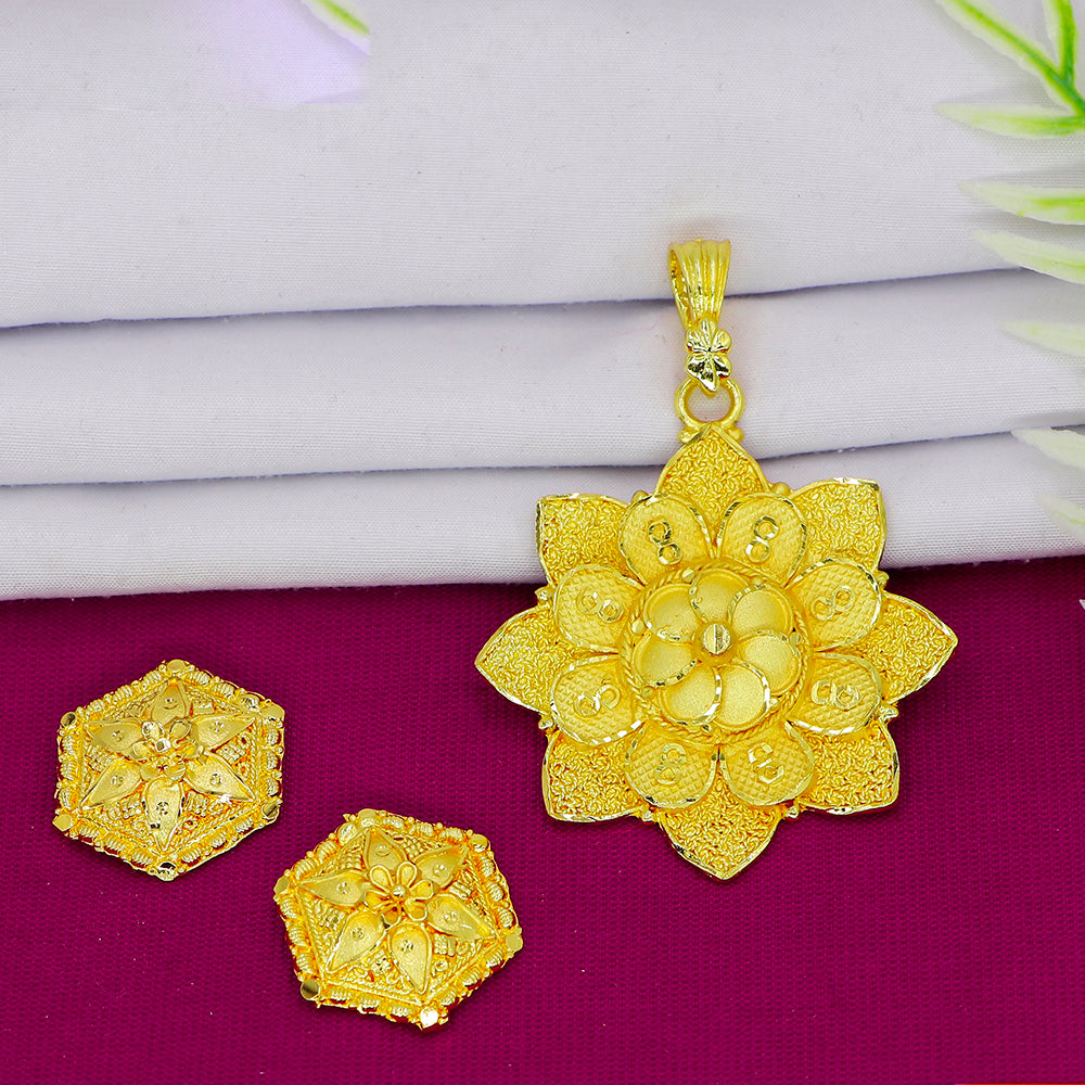 Mahavir Gold Plated Pendant Set