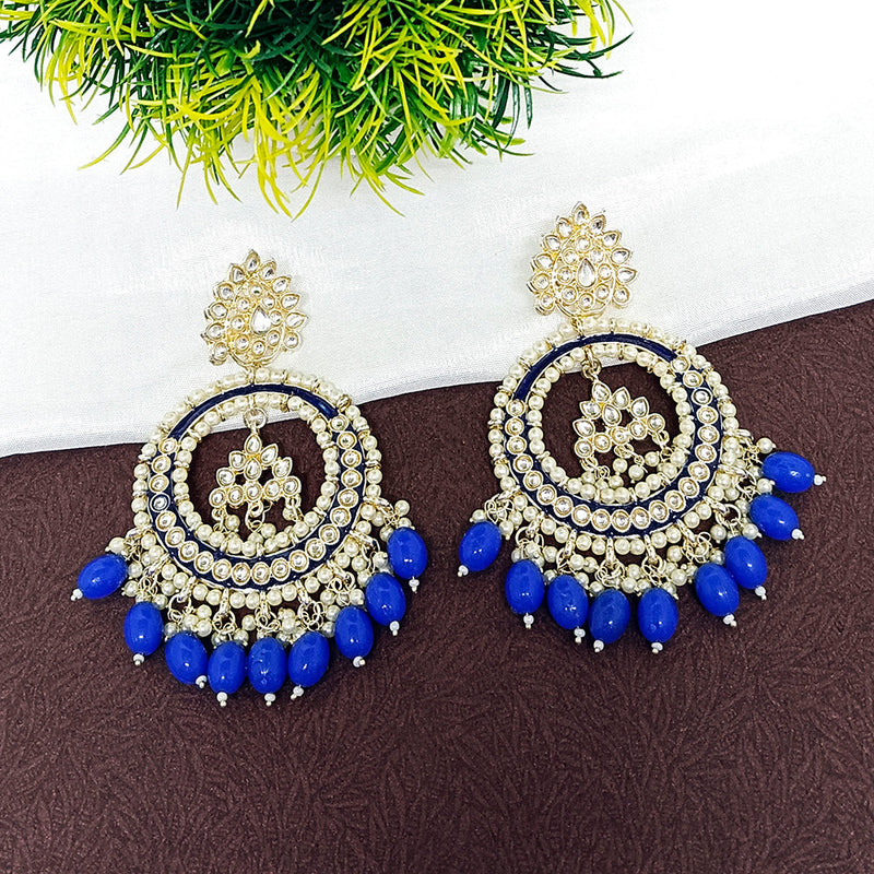 Darshana Jewels Gold Plated Kundan Dangler Earrings