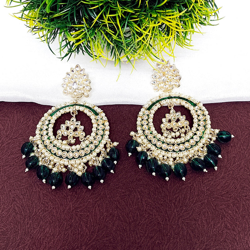 Darshana Jewels Gold Plated Kundan Dangler Earrings