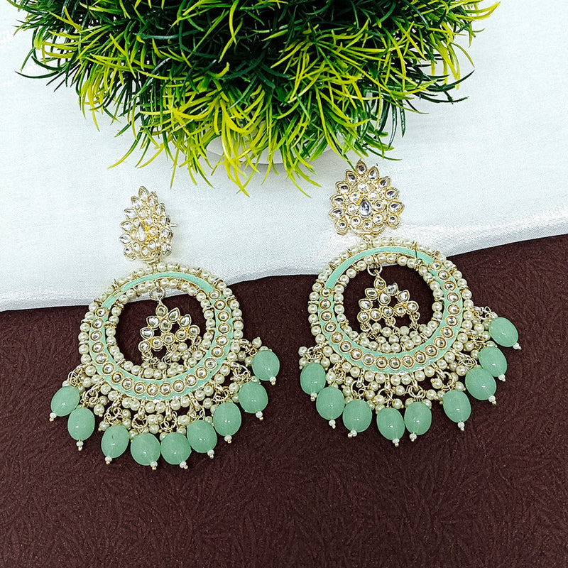 Darshana Jewels Gold Plated Kundan Dangler Earrings