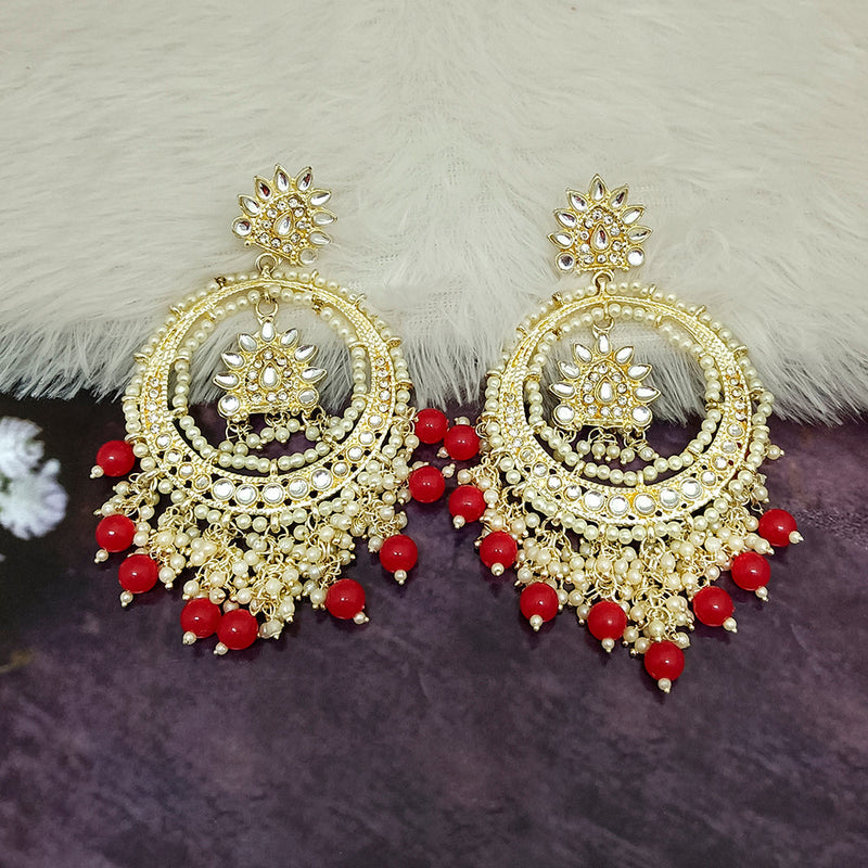 Darshana Jewels Gold Plated Kundan Dangler Earrings