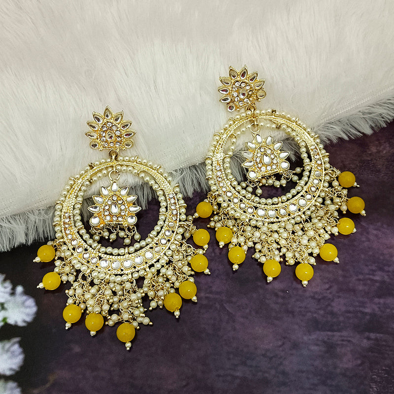 Darshana Jewels Gold Plated Kundan Dangler Earrings