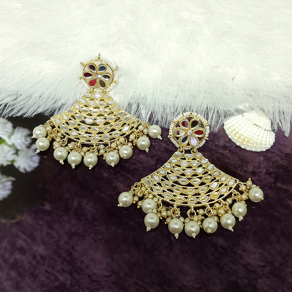 Darshana Jewels Gold Plated Kundan Dangler Earrings