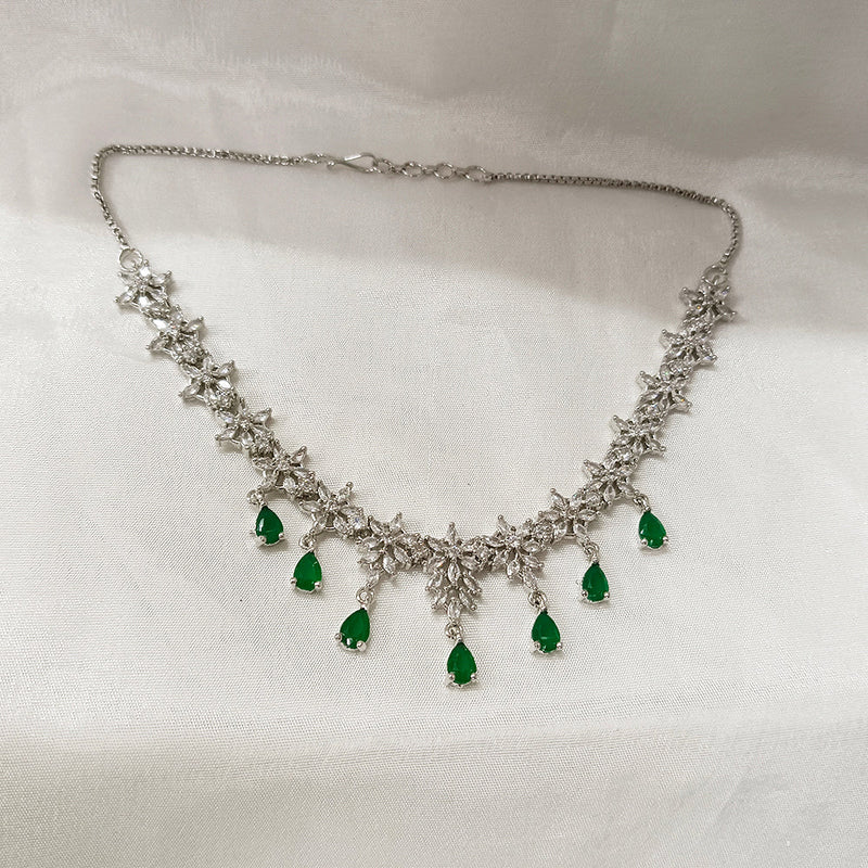 Darshana Jewels Silver Plated AD Stone Necklace