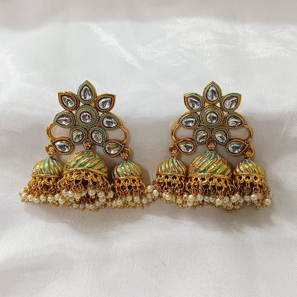 Darshana Jewels Gold Plated Jhumki Earrings