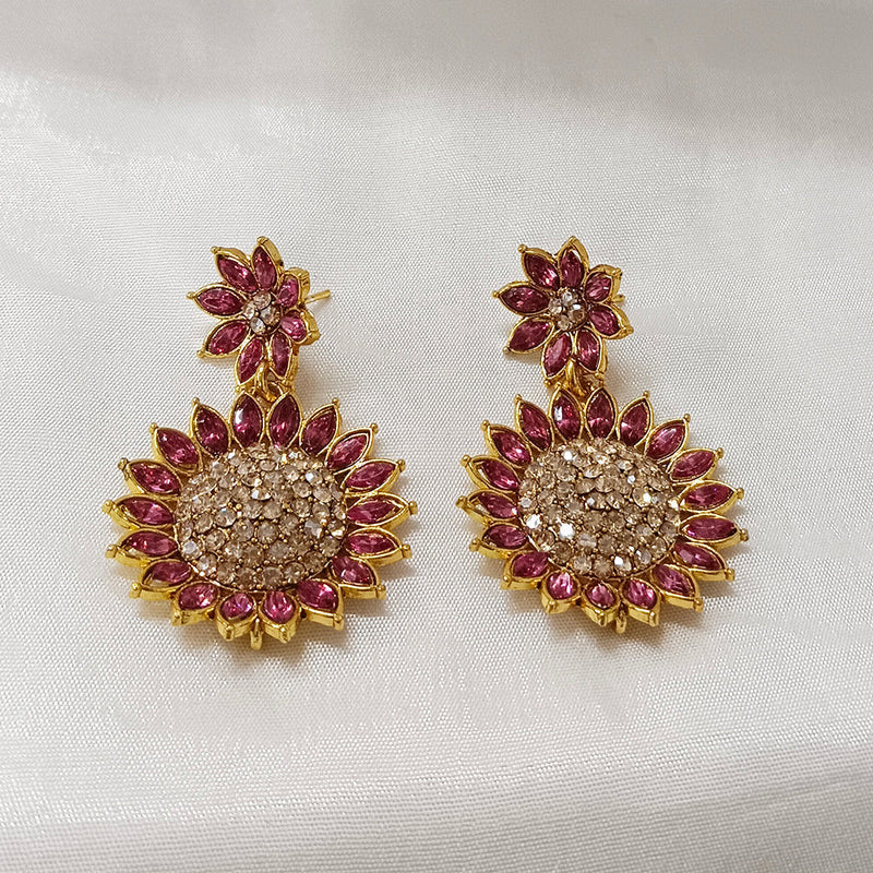 Darshana Jewels Gold Plated Austrian Stone Dangler Earrings