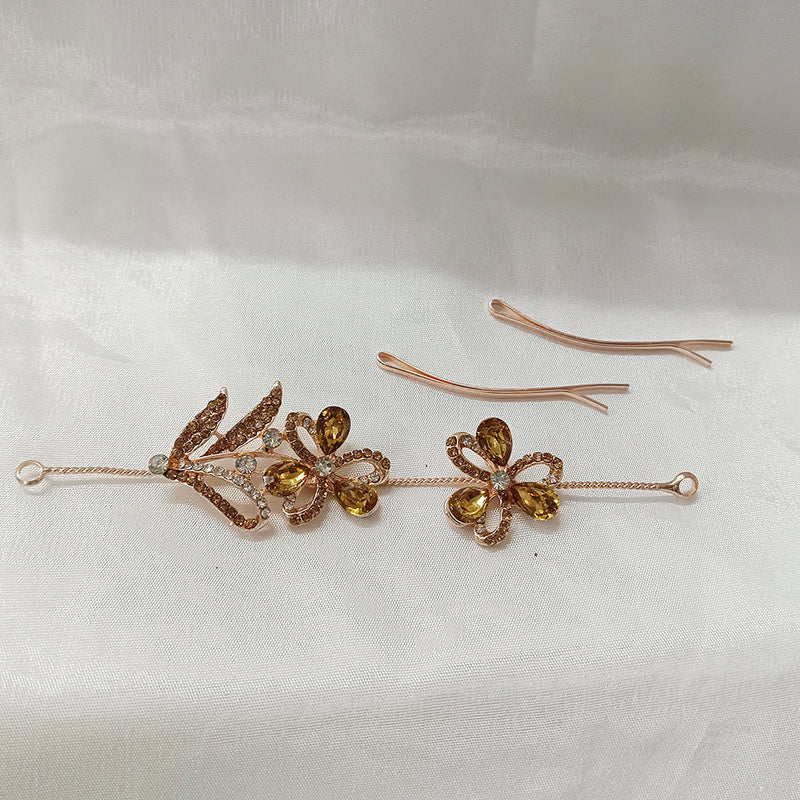 Darshana Jewels Gold Plated Hair Brooch