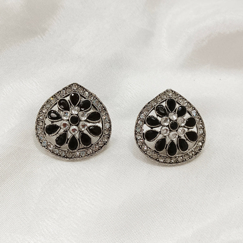 Darshana Jewels  Silver Plated Crystal Stone Stud Earrings