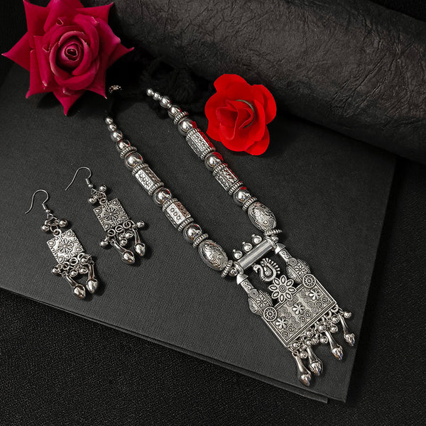 Darshana Jewels Oxidised Plated Long Necklace Set