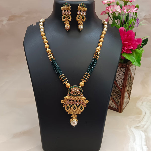 Darshana Jewels Gold Plated Long Necklace Set