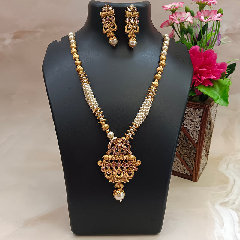 Darshana Jewels Gold Plated Long Necklace Set