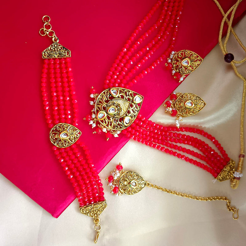 Darshana Jewels Gold Plated Crystal Choker Necklace Set