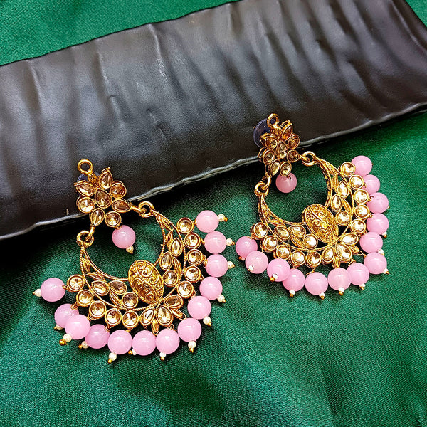 Bhavi Jewels Gold Plated Crystal Stone Dangler Earrings