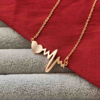 Urthn Heart Beat Shape Chain Pendant - 113114608RG (Pack Of 6)