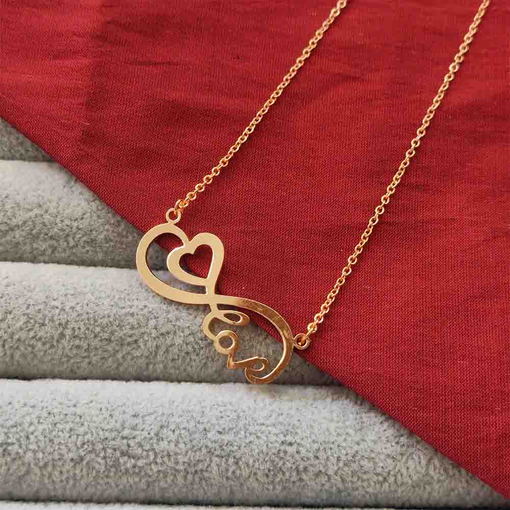 Urthn Infinity Heart Shape Chain Pendant - 113114611RG (Pack Of 6)