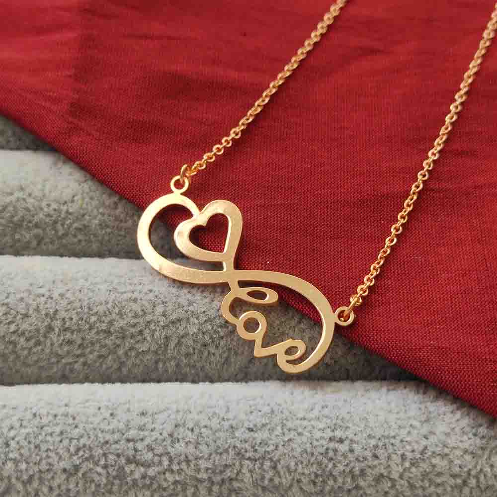 Urthn Infinity Heart Shape Chain Pendant - 113114611RG (Pack Of 6)