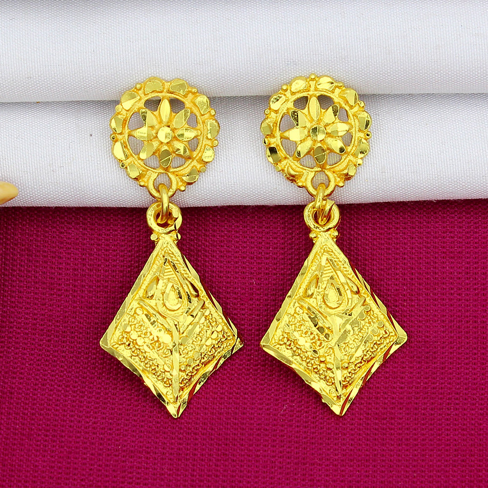 Mahavir Dye Gold Dangler Earrings