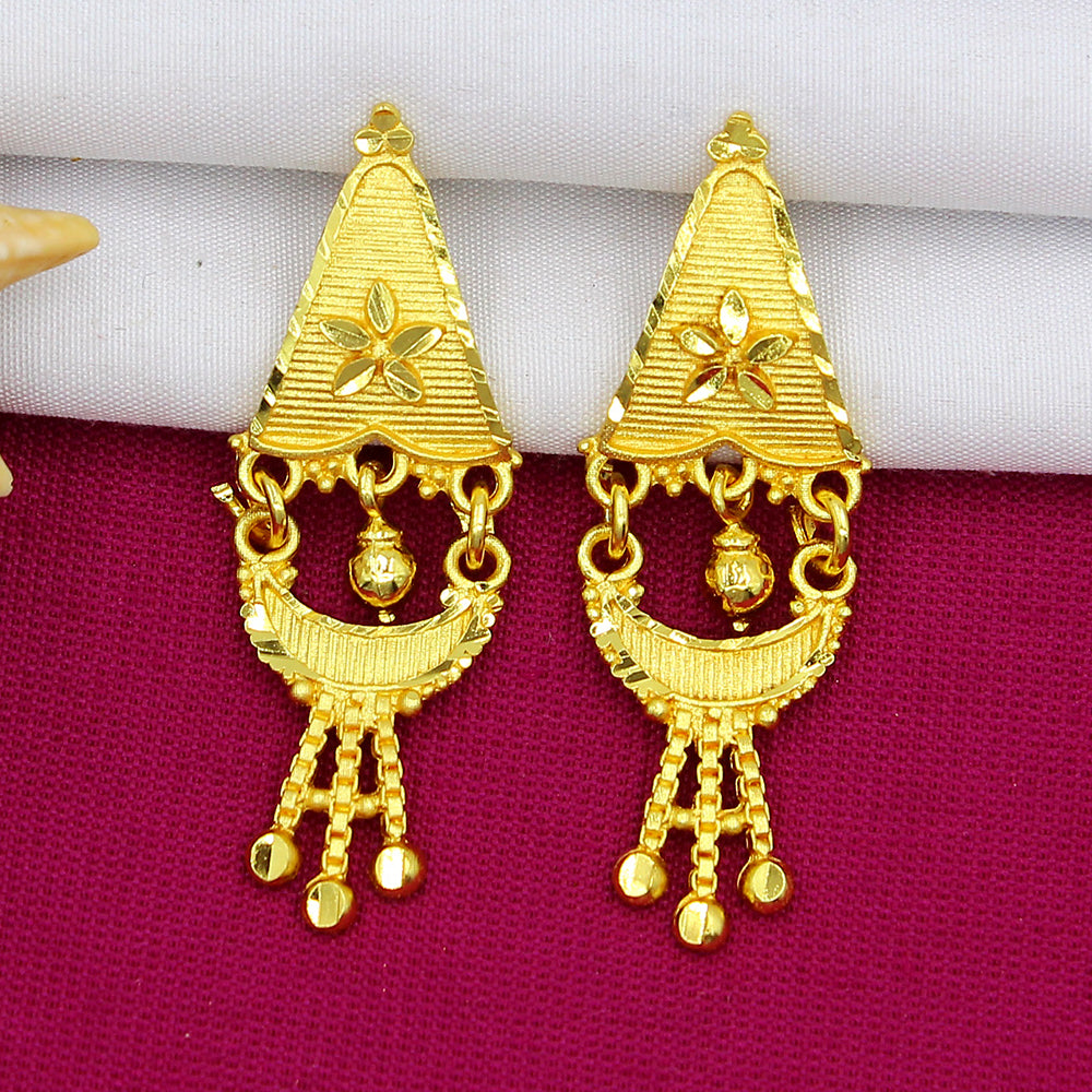 Mahavir Dye Gold Dangler Earrings