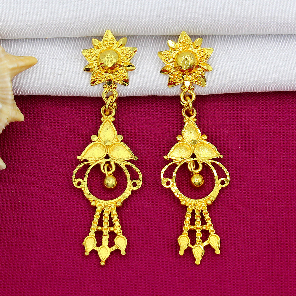 Mahavir Dye Gold Dangler Earrings