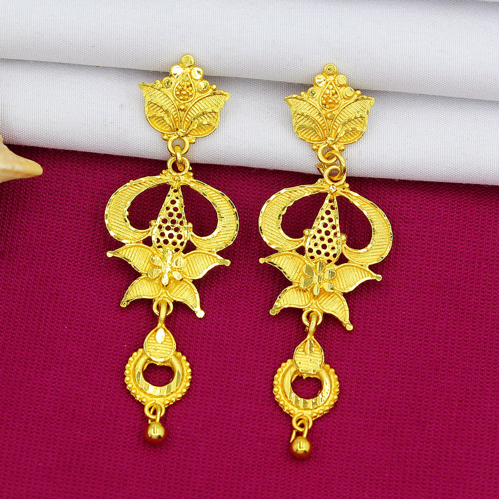 Mahavir Dye Gold Dangler Earrings