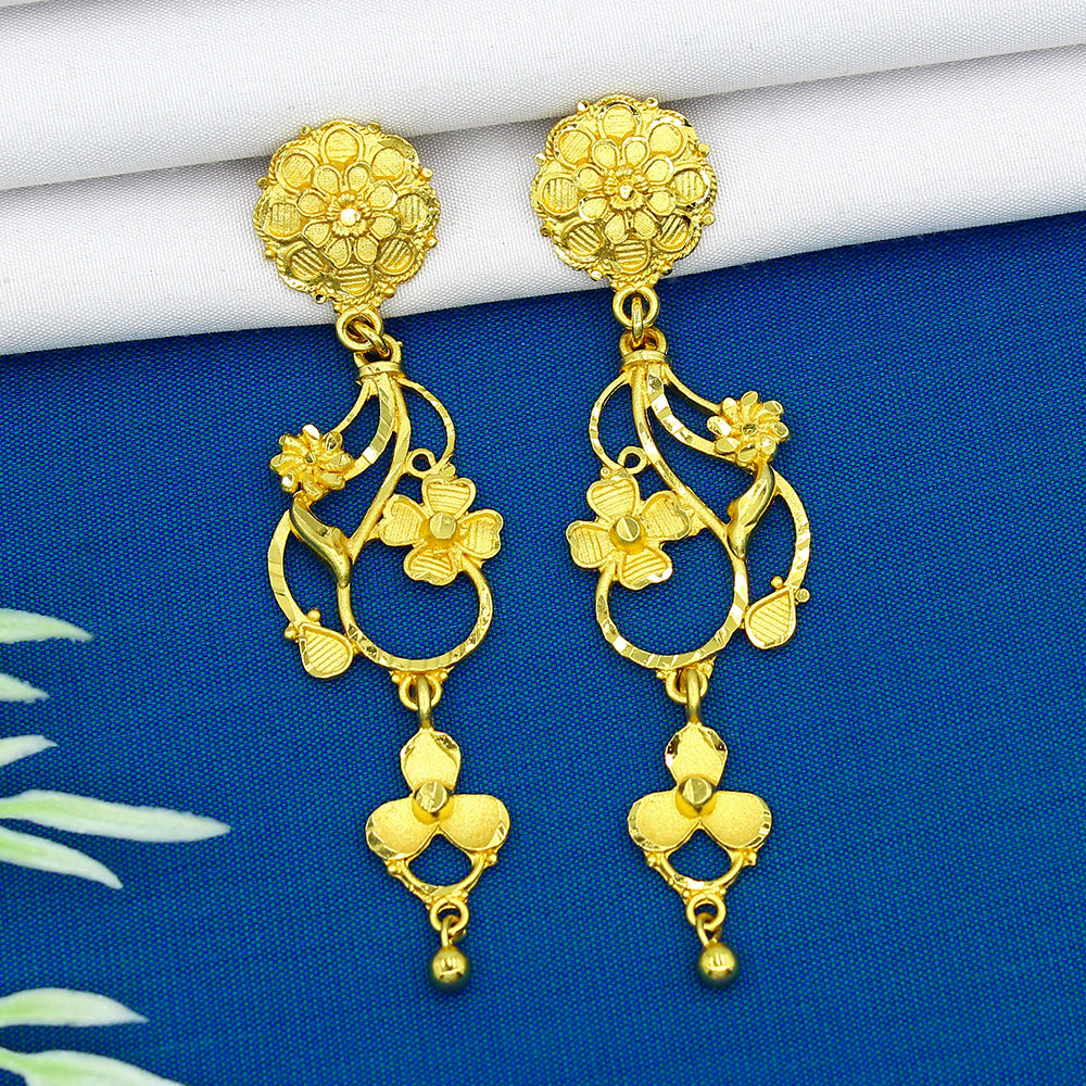 Mahavir Dye Gold Dangler Earrings