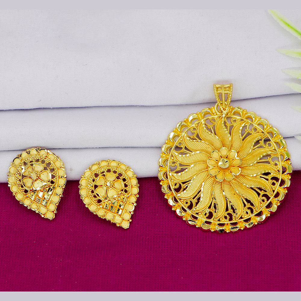 Mahavir Gold Plated Pendant Set