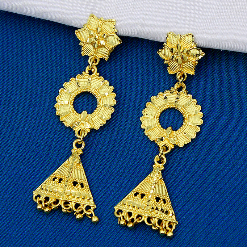 Mahavir Dye Gold Dangler Earrings