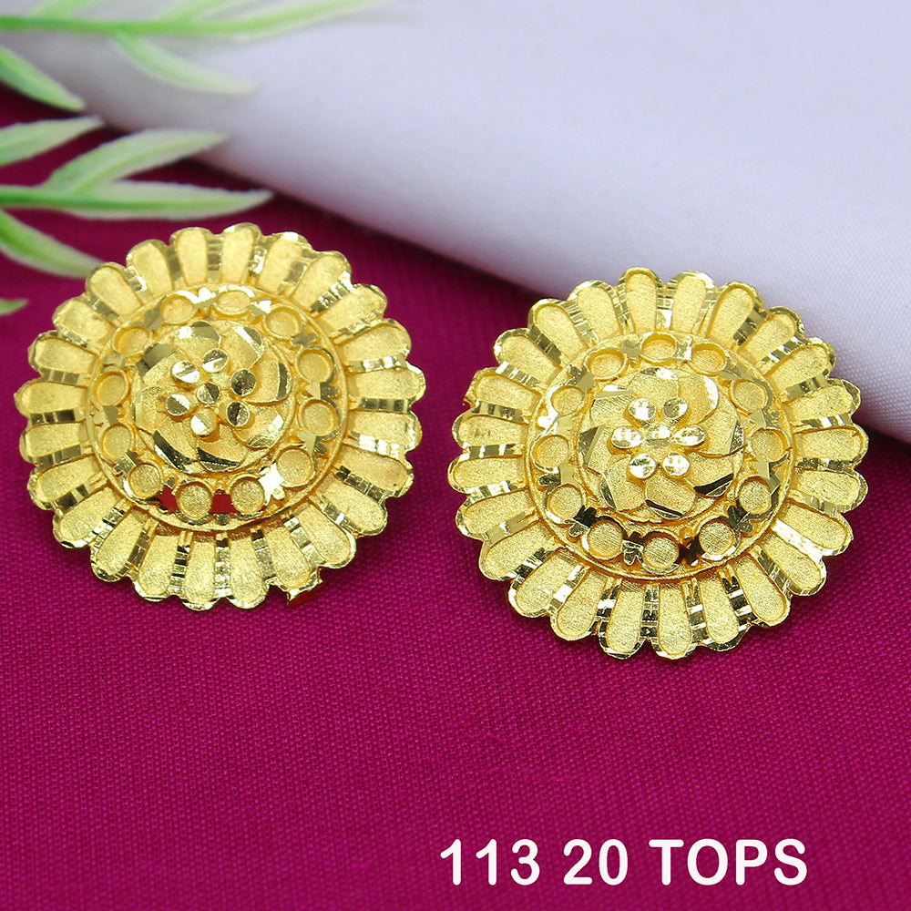 Mahavir Dye Gold Studs Earrings
