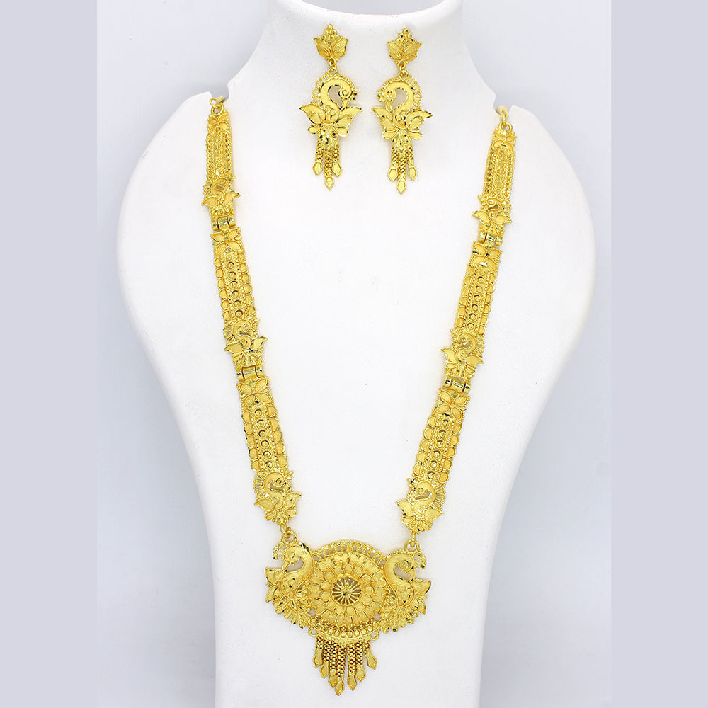 Mahavir Dye Gold Plated Long Necklace Set