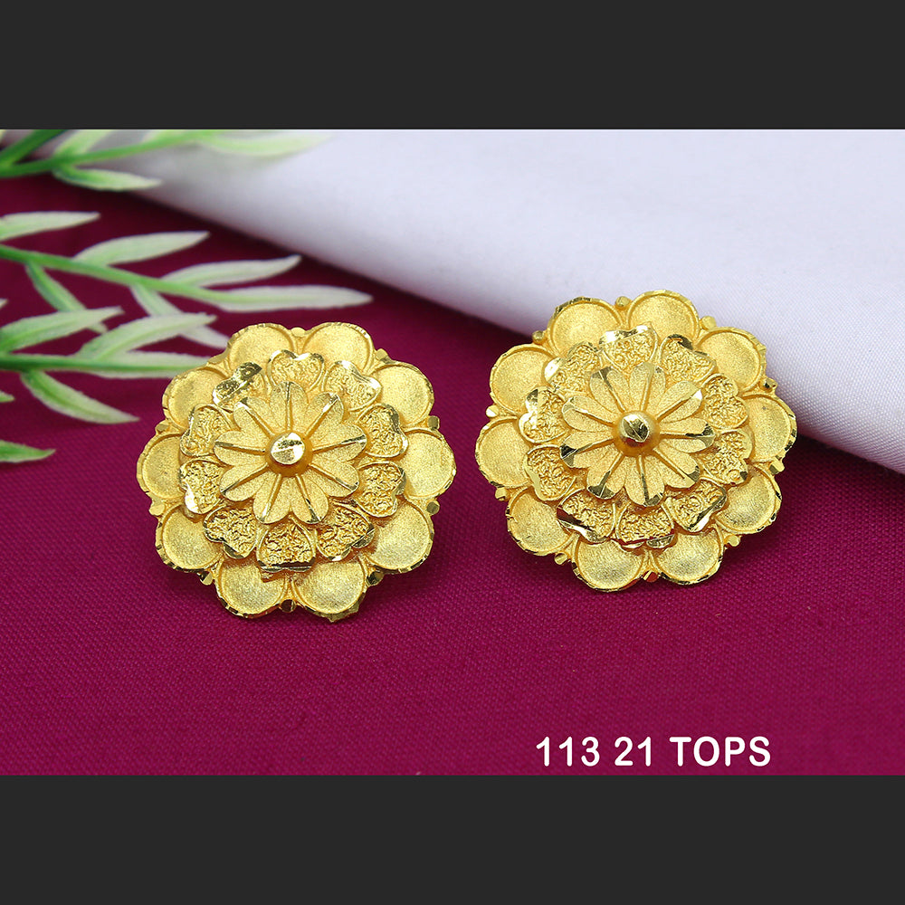 Mahavir Dye Gold Studs Earrings