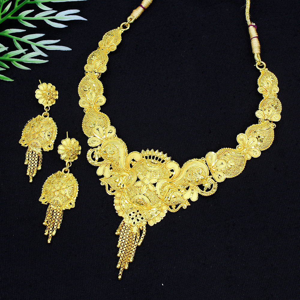 Mahavir Dye Gold Plated Necklace Set