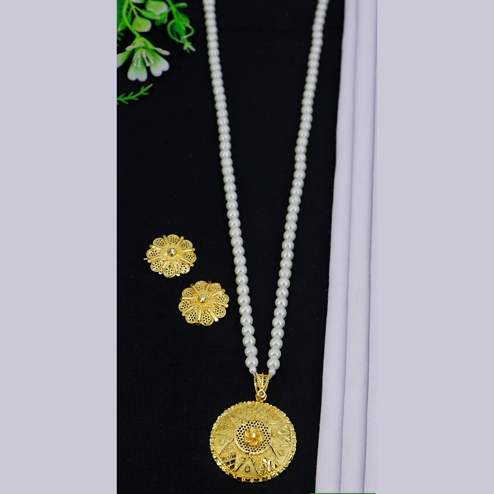 Mahavir Dye Gold Plated Chain Pendent Set