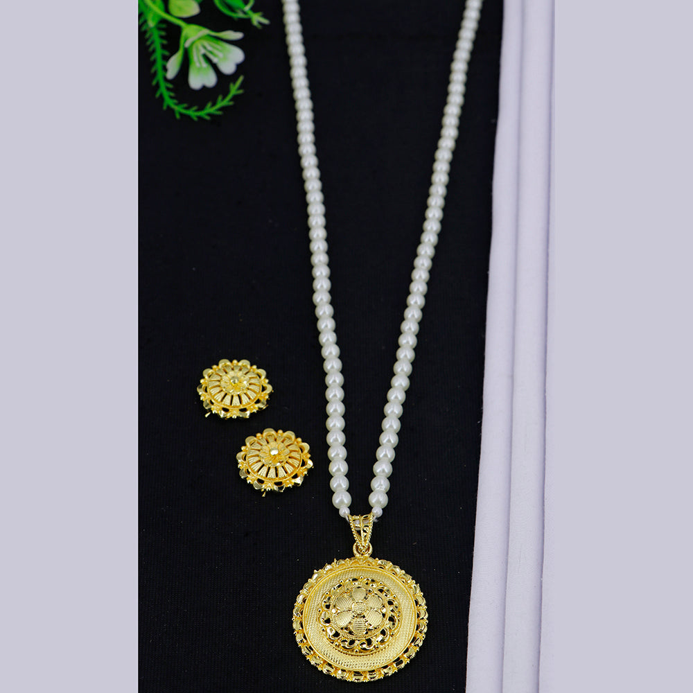 Mahavir Dye Gold Plated Chain Pendent Set