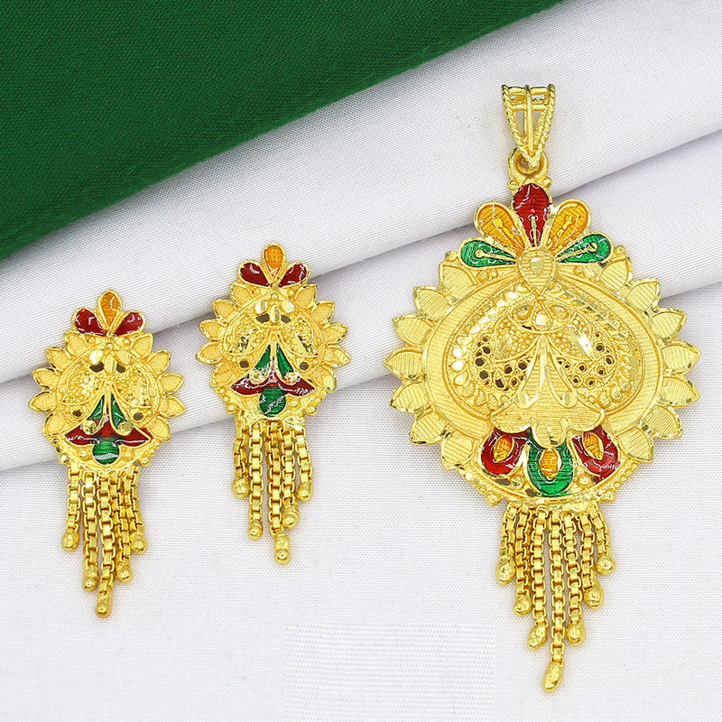 Mahavir Dye Gold Pendant Set