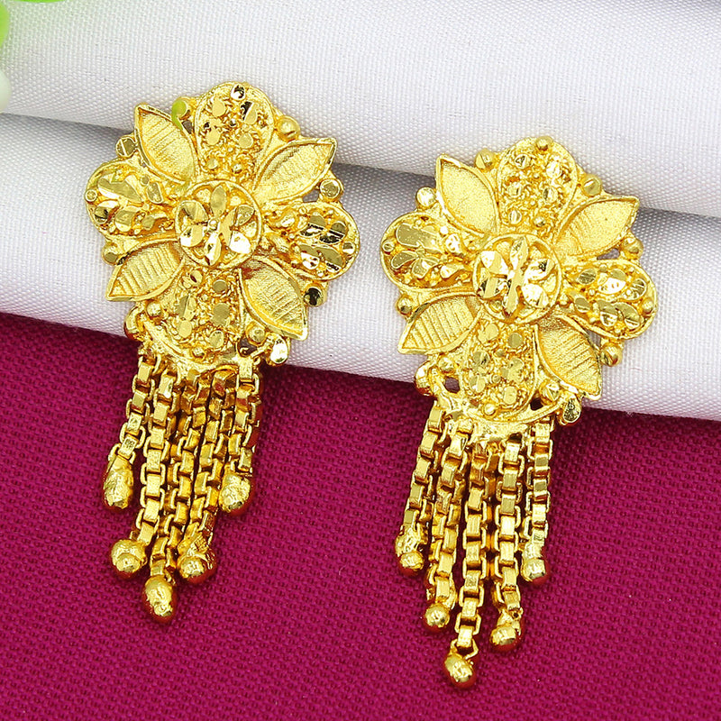 Mahavir Dye Gold Dangler Earrings