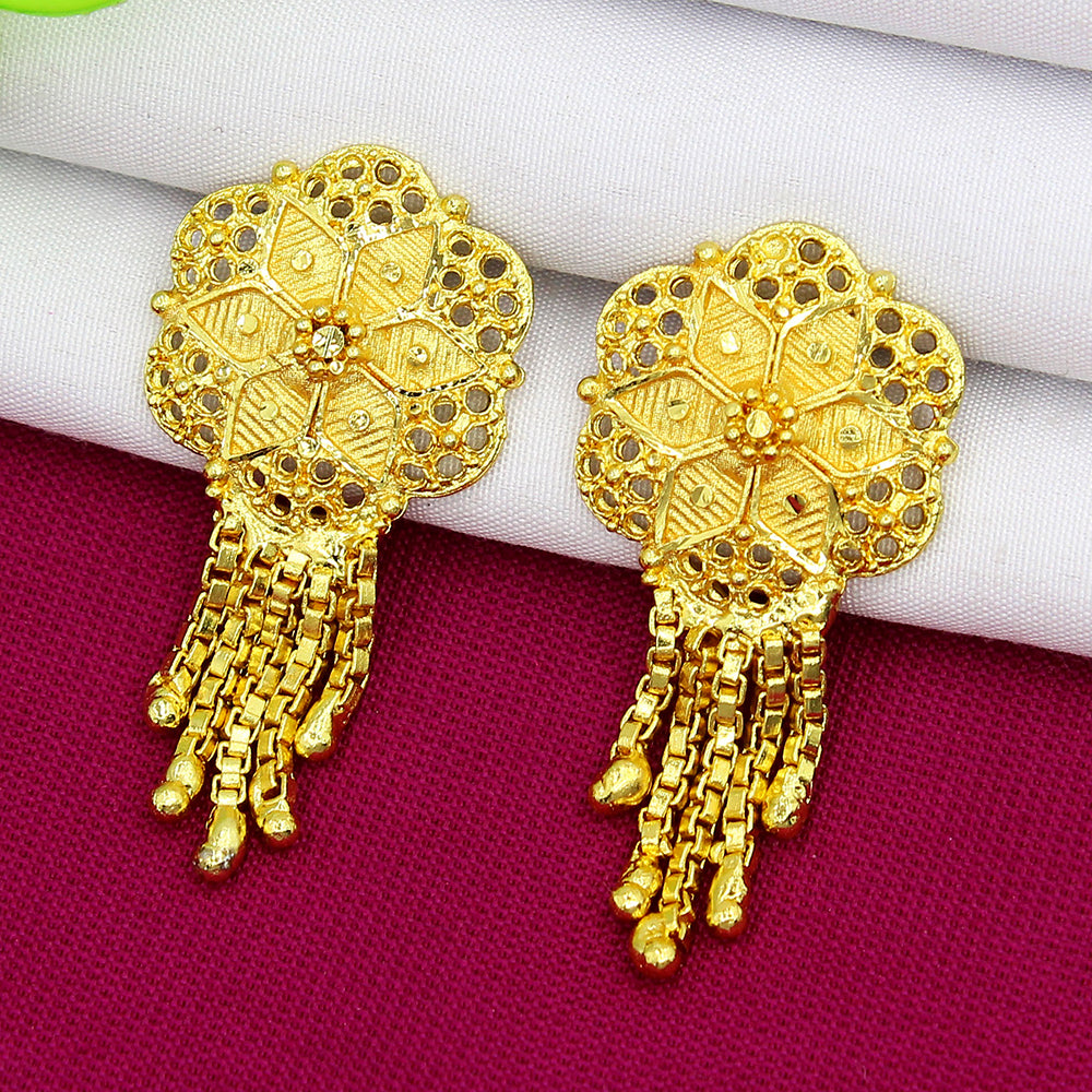 Mahavir Dye Gold Dangler Earrings