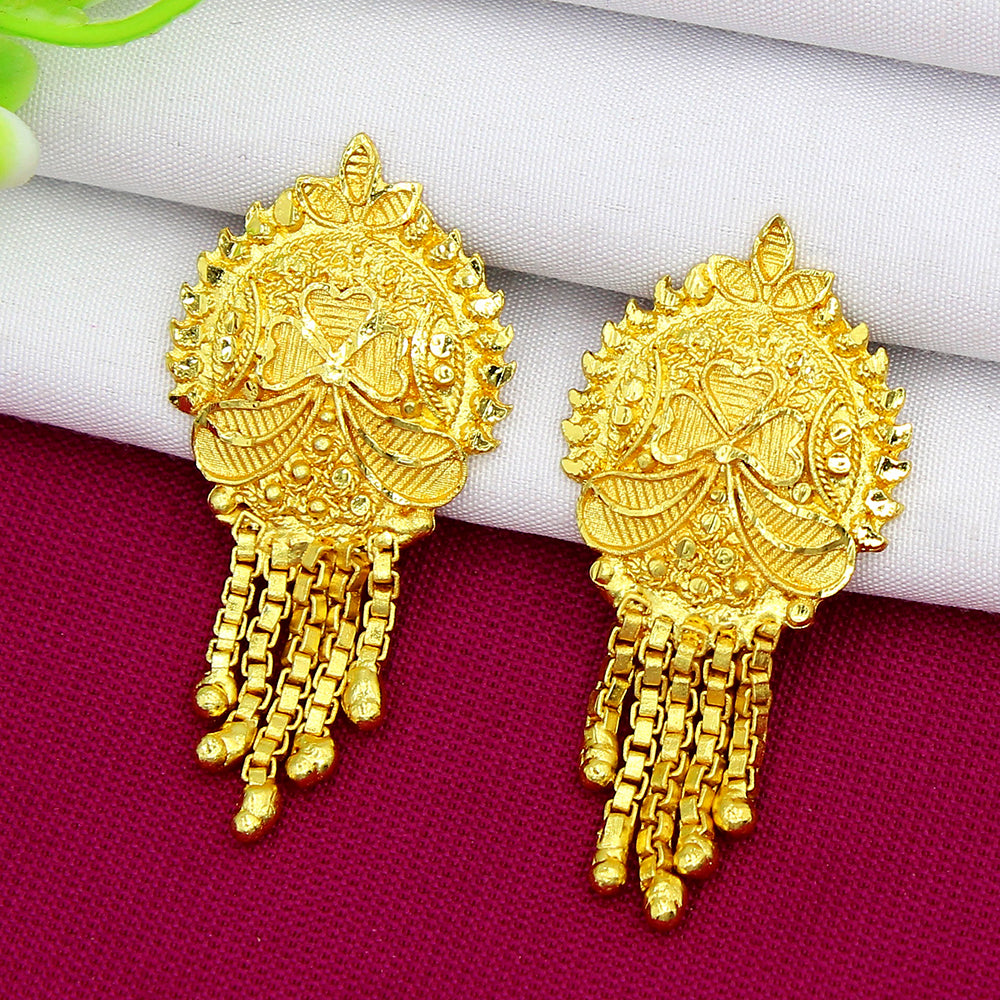 Mahavir Dye Gold Dangler Earrings