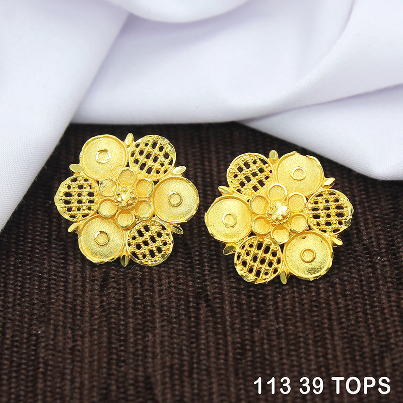 Mahavir Dye Gold Studs Earrings