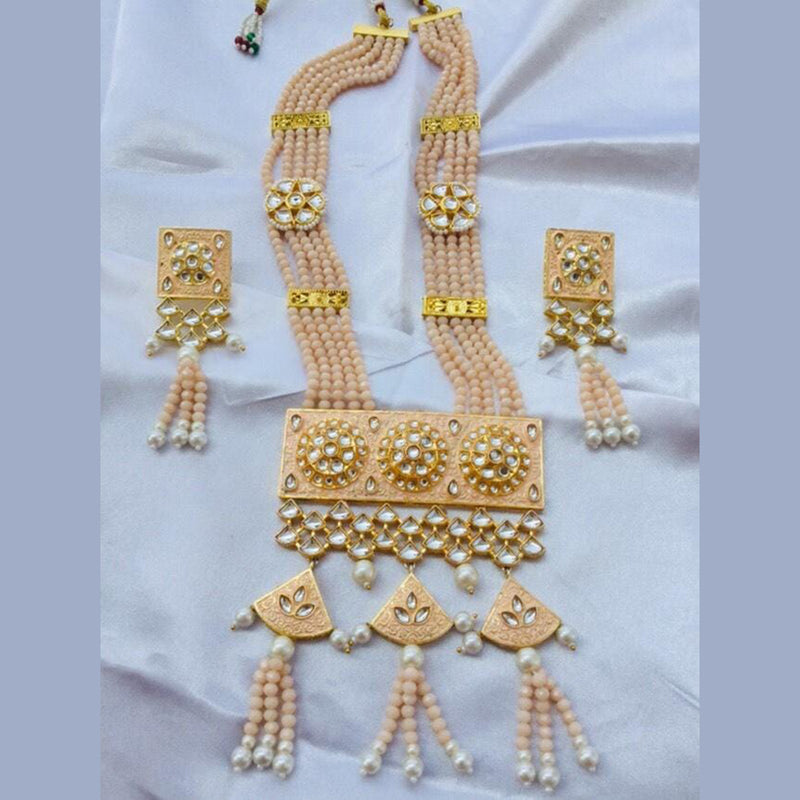 Sanshray Gold Plated Kundan & Meenakari Necklace Set