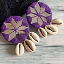 Sanshray Handmade Fancy Shell And Mirror Dangler Earrings