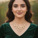 Sanshray Sparkling Crystal Stone Statement Necklace Set