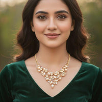 Sanshray Sparkling Crystal Stone Statement Necklace Set