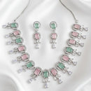 Sanshray Sparkling American Daimond Statement Necklace Set