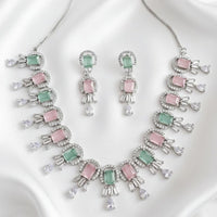Sanshray Sparkling American Daimond Statement Necklace Set